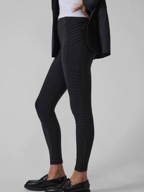Athleta Black High-Waist Moto Leggings
